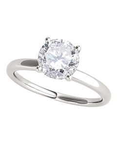 Maulijewels 1.05 Carat Round White Diamond Solitaire Style Engagement Ring In 14K White Gold