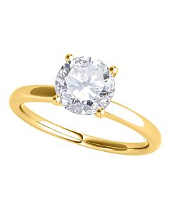 Maulijewels 1.05 Carat Round White Diamond Solitaire Style Engagement Ring In 14K Yellow Gold