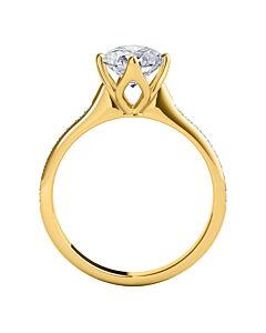 Maulijewels 1.15 Carat Natural Round White Diamond ( H-I/ I1-I2 ) Solitaire Engagement Ring In 14K Solid Yellow Gold