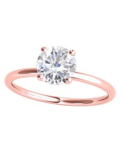 Maulijewels 1.5 Carat Diamond 14K Rose Gold Moissanite ( G-H/ VS1 ) Solitaire Engagement Ring