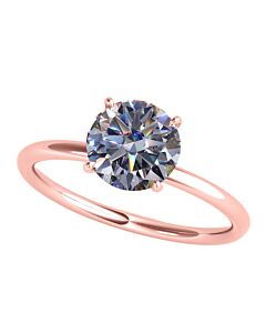 Maulijewels 1.56 Carat Diamond Moissanite Solitaire Engagement Ring For Women In 14K Solid Rose Gold