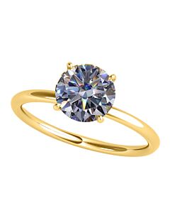 Maulijewels 1.56 Carat Diamond Moissanite Solitaire Engagement Ring For Women In 14K Solid Yellow Gold