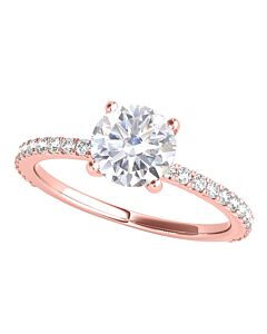 Maulijewels 1.76 Carat Diamond Moissanite Engagement Rings For Women In 14K Solid Rose Gold