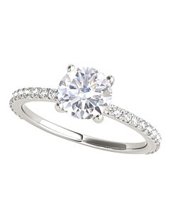 Maulijewels 1.76 Carat Diamond Moissanite Engagement Rings For Women In 14K Solid White Gold