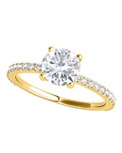 Maulijewels 1.76 Carat Diamond Moissanite Engagement Rings For Women In 14K Solid Yellow Gold