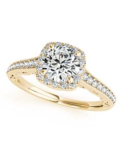 Maulijewels 1 Carat Halo Diamond 14K Yellow Gold Engagement Ring