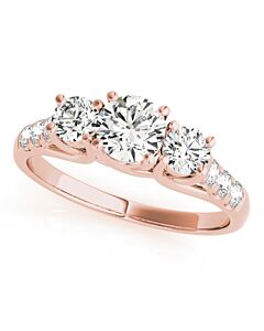 Maulijewels 14k Rose Gold 0.50 Carat Halo Diamond Engagement Ring