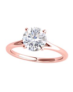 Maulijewels 14K Rose Gold 1.50 Carat White Moissanite Diamond Engagement Wedding Ring