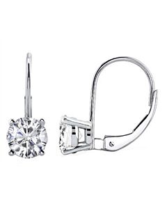 Maulijewels 14k White Gold Lever Back Earrings Gift For Women With 0.50 Carat (I-J, I1-I2) Natural White Diamonds