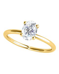 Maulijewels 2.00 Carat 9x7 Oval Shape Moissanite Solitaire Engagement Rings For Women In 10K Solid Yellow Gold