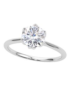 Maulijewels 2.00 Carat Round Diamond Moissanite ( G-H/ VS1 ) Engagement Rings For Women In 14K White Gold