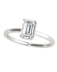 Maulijewels 2.10  Carat Emerald Cut Moissanite Natural Diamond Engagement Rings For Women In 10K White Gold