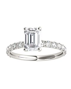Maulijewels 2.50 Carat Natural Diamond Moissanite Engagement Rings For Women In 10K White Gold Ring