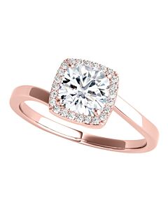 Maulijewels 3.15 Carat Halo Moissanite Diamond Engagement Ring For Women In 14K Solid Rose Gold