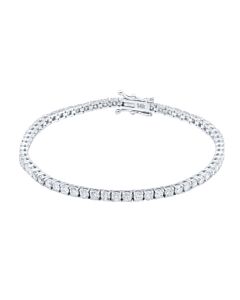 Maulijewels 4.65 Carat Natural Round White Diamond ( F-G / I1-I2 ) 7 Inch Prong Set Tennis Bracelet For Women In 14K White Solid Gold