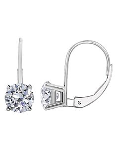 Maulijewels IGL Certified 1.25 Carat Natural Diamond Dangle Leverback Earrings In 14K Solid White Gold