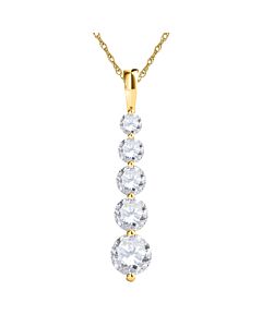 Maulijewels Ladies 14k Yellow Gold 0.5 CT Round Cut White Diamond Box Pendant Necklace With 18" 14k Yellow Gold Plated Sterling Silver Box Chain