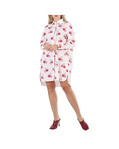 Max Mara Ladies Osella Cotton Cherry Print Mini Shirt Dress