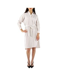 Max Mara Pedina Ladies Striped Cotton Belted Shirt Dress