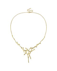 Megan Walford 14k Gold Plated with Diamond Cubic Zirconia Sticks Contemporary Statement Necklace