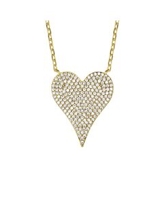 Megan Walford 14k Gold Plated with Pave Diamond Cubic Zirconia Heart Layering Necklace