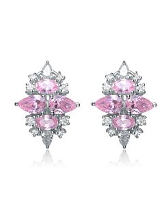 Megan Walford .925 Sterling Silver Pink Cubic Zirconia Stud Earrings