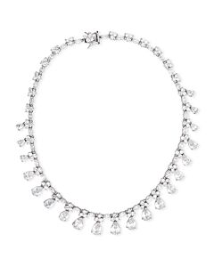 Megan Walford C.Z. Sterling Silver Colored and White Cubic Zirconia Evening Necklace