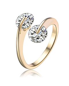 Megan Walford Gold Plated Sterling Silver Clear Cubic Zirconia Ring