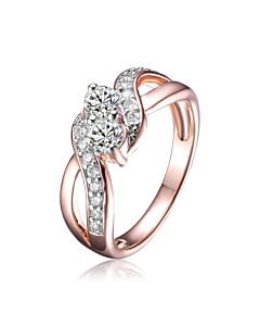 Megan Walford Rose Over Sterling Silver Cubic Zirconia