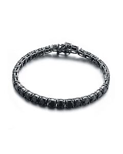 Megan Walford Sterling Silver Black Plated Layered Contemporary Tennis Bracelet