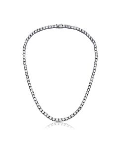 Megan Walford Sterling Silver Cubic Zirconia 3MM Tennis Necklace