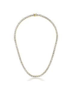 Megan Walford Sterling Silver Cubic Zirconia gold plated 4MM Tennis Necklace