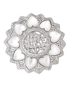 Megan Walford Sterling Silver Cubic Zirconia Heart Wreath Pin
