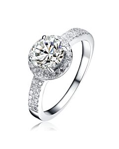 Megan Walford Sterling Silver Cubic Zirconia Traditional Ring