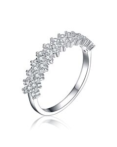 Megan Walford Sterling Silver Rhodium Plated and Cubic Zirconia Band Ring