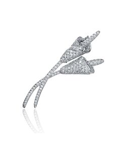 Megan Walford Sterling Silver White Cubic Zirconia Pin