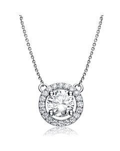 Megan Walford White Gold Plated Cubic Zirconia Pendant Necklace