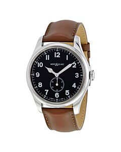 Men's 1858 (Italian Full Grain Calfskin) Leather Black Dial Watch