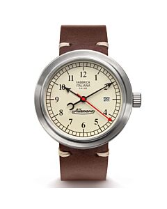 Men's 1919 DAY Leather White Dial Watch