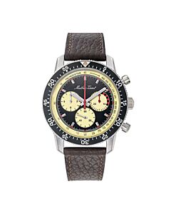 Men's 1968 Chronograph Leather Black Dial Watch