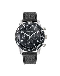 Men's 1968 Chronograph Leather Black Dial Watch