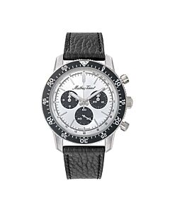 Men's 1968 Chronograph Leather Silver-tone Dial Watch