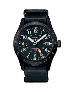 Men's 5 Sports Calfskin Leather Black Dial Watch