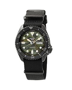 Men's 5 Sports Nylon Green Camouflage Dial Watch