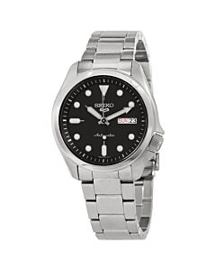 Men's 5 Sports Stainless Steel Black Dial Watch