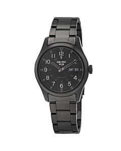 Men's 5 Sports Stainless Steel Black Dial Watch