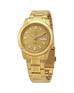 Men's Seiko 5 Stainless Steel Gold Dial Watch