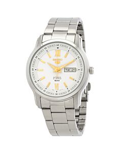 Men's Seiko 5 Stainless Steel White Dial Watch