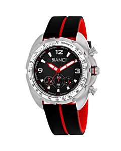 Men's Aberto Chronograph Silicone Black Dial Watch