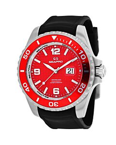 Men's Abyss 2000M Diver Watch Silicone Red Dial Watch